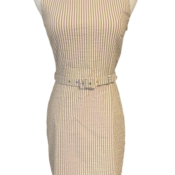 J. Crew Multicolor Striped Belted Dress Sz 0P - Picture 2 of 11